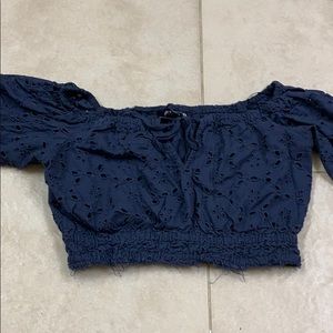Blue Abercrombie & Fitch Crop Top